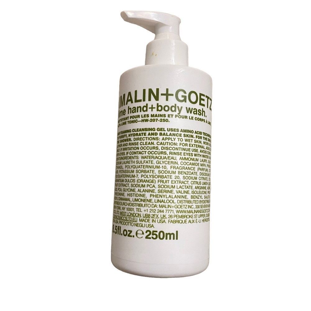 New Sealed Malin + Goetz Lime Hand + Body Wash 8.5 Fl Oz